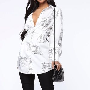 NWT Fashion Nova White button down